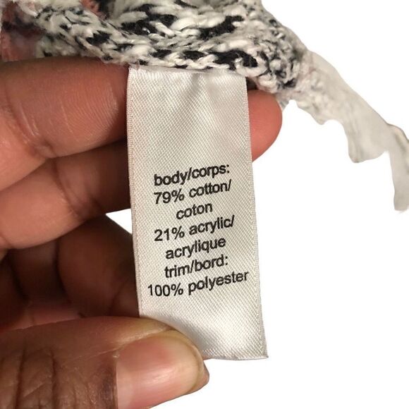 Maurices Womens Sweater M Black Marled Knit Striped Pullover Layered Y2K - Picture 3 of 8